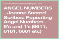 
Repeating Angel Numbers - 6's and 1's  (6611, 6161, 6661 etc)
