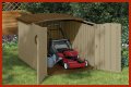 Storage building for a lawn mower